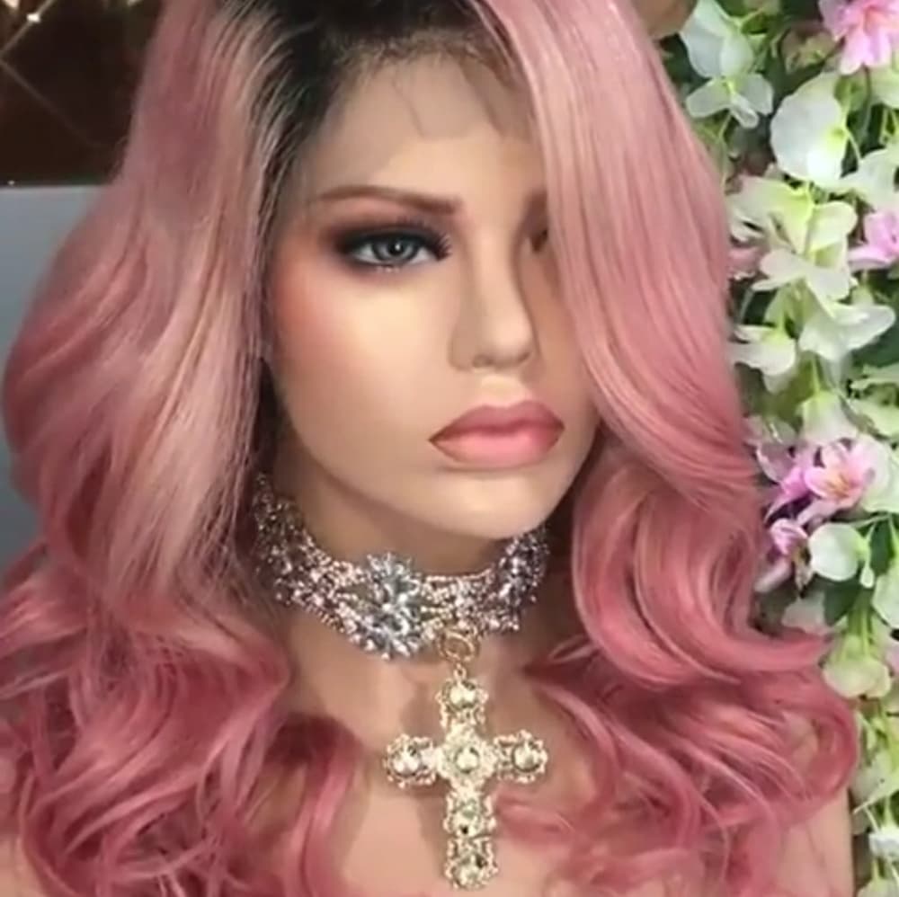 Pink Beauty Virgin Human Hair Full Lace Wig!! - Thumbnail 6