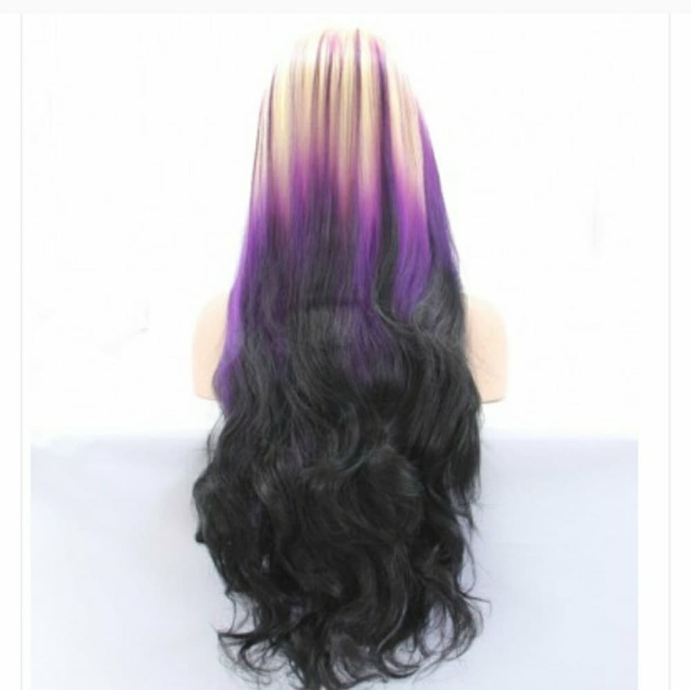 Ombre Blonde Purple Blonde Beauty LaceFront Wig 24 - Thumbnail 2