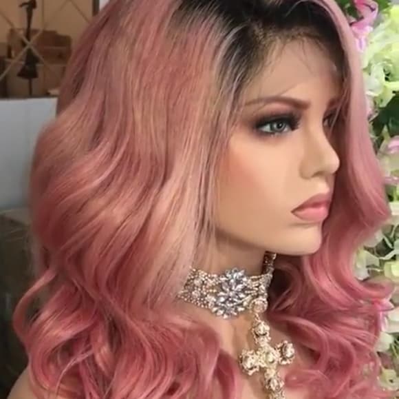 Pink Beauty Virgin Human Hair Full Lace Wig!! - Thumbnail 9