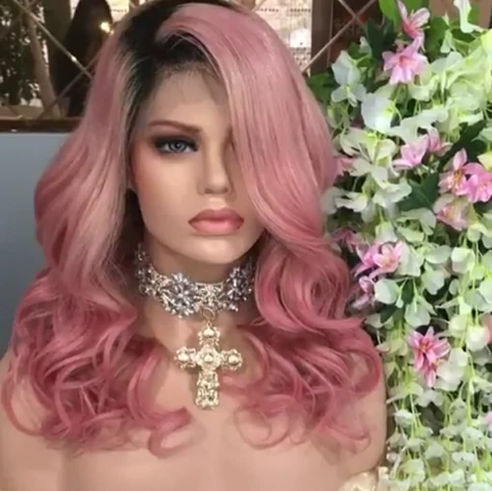 Pink Beauty Virgin Human Hair Full Lace Wig!! - Thumbnail 5