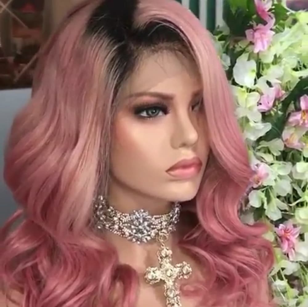 Pink Beauty Virgin Human Hair Full Lace Wig!! - Thumbnail 2