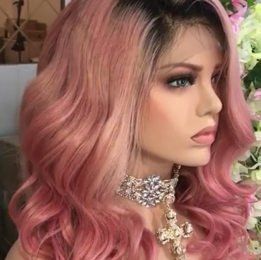 Pink Beauty Virgin Human Hair Full Lace Wig!! - Thumbnail 8