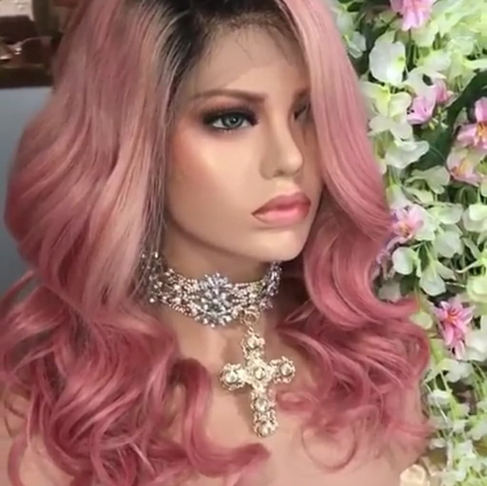 Pink Beauty Virgin Human Hair Full Lace Wig!! - Thumbnail 3