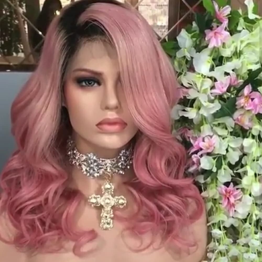 Pink Beauty Virgin Human Hair Full Lace Wig!! - Thumbnail 7