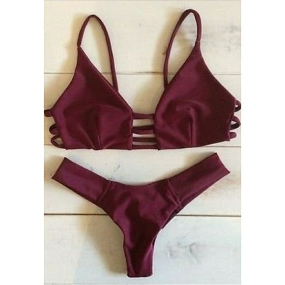 Burgundy Beauty Two Piece Bikini - Thumbnail 3