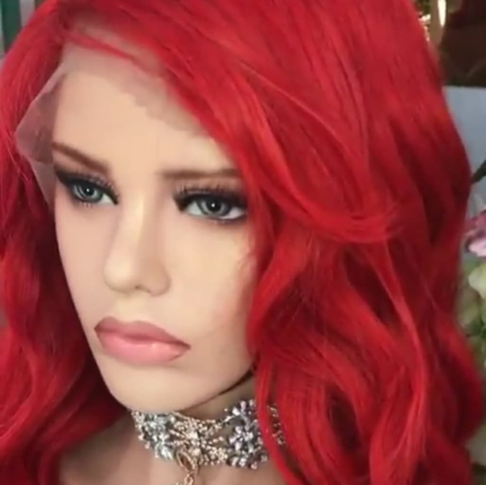 Red Beauty Virgin Human Hair Full Lace Wig - Thumbnail 2