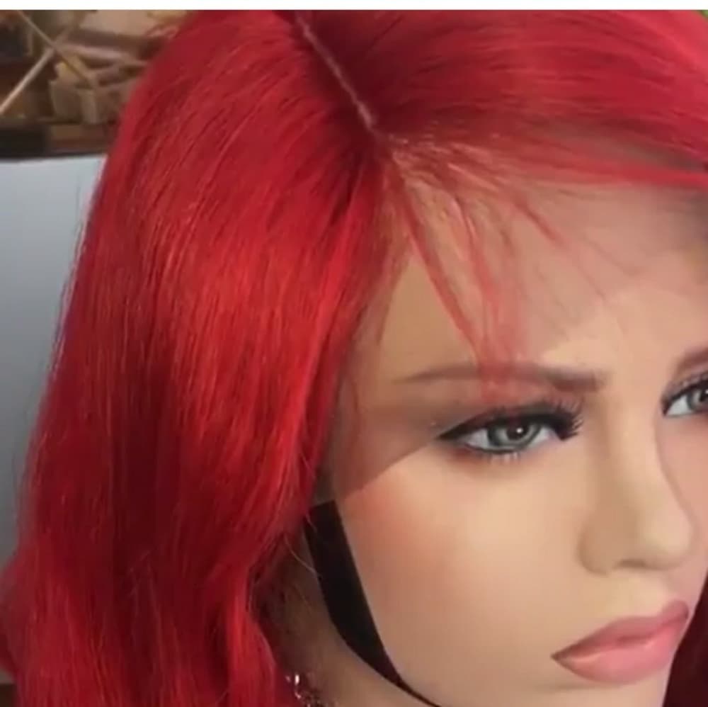 Red Beauty Virgin Human Hair Full Lace Wig - Thumbnail 7