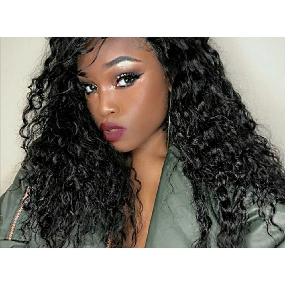 Curly Virgin Brazilian Lace Front Wig 20-22 inches - Thumbnail 3