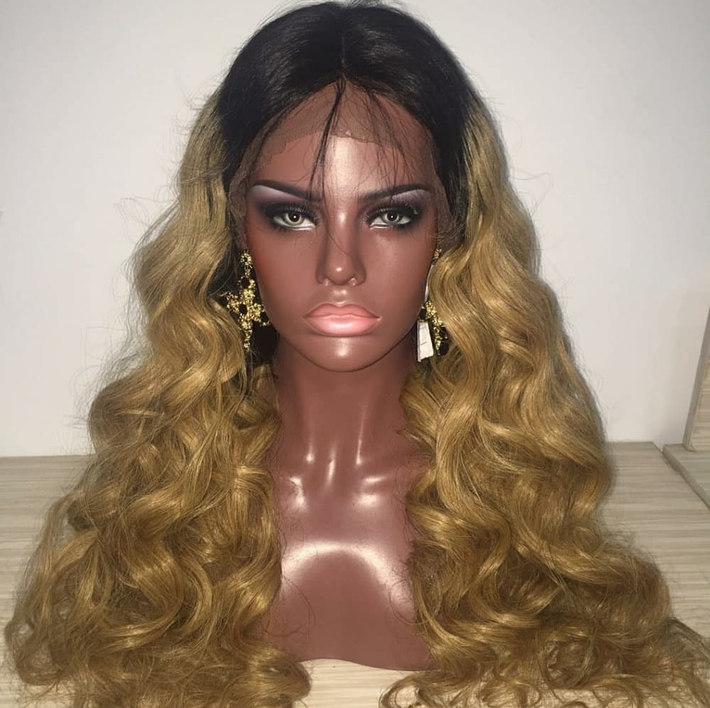Ombre Blonde Beauty Virgin Human Hair Wig - Thumbnail 3