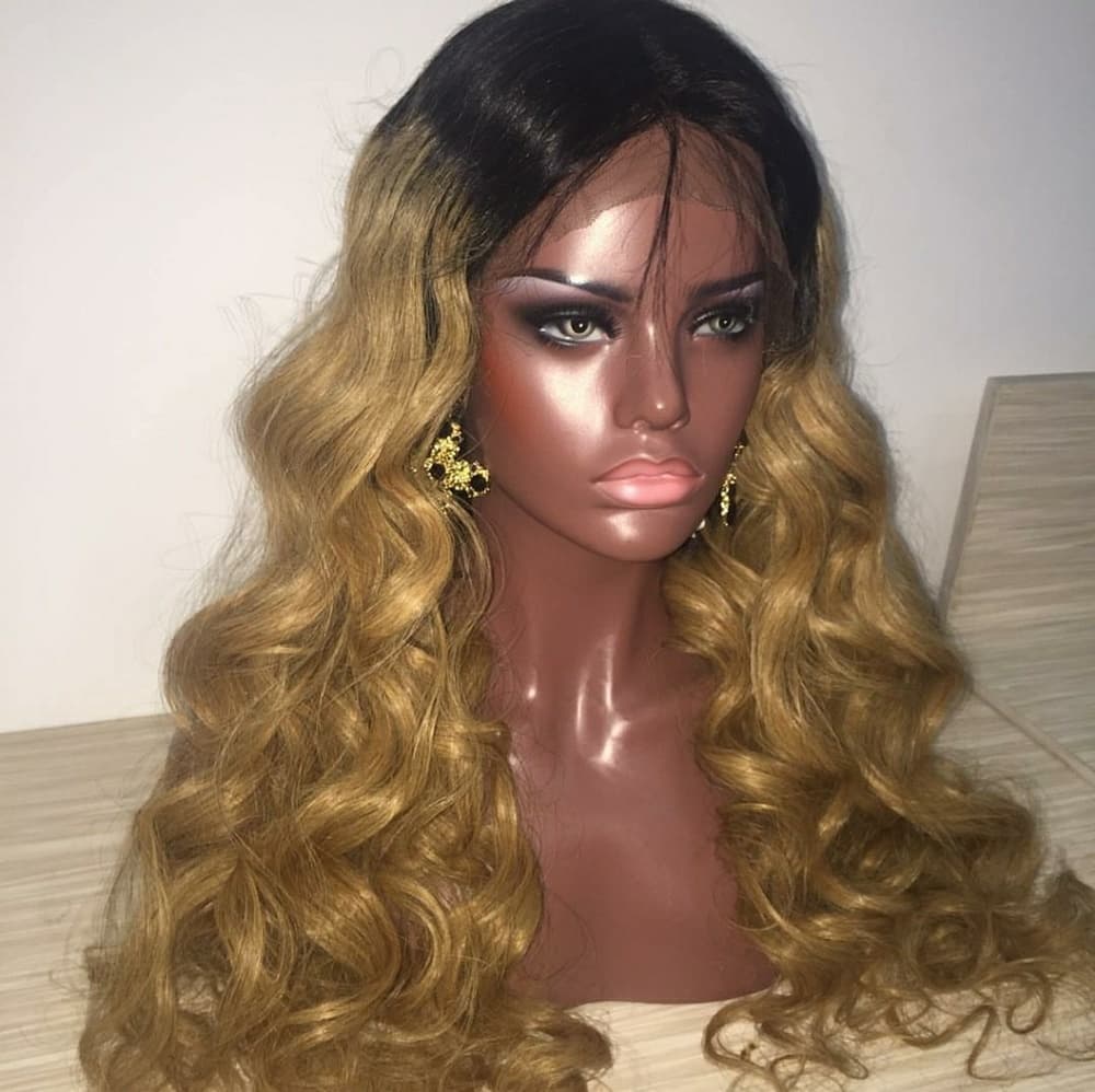 Ombre Blonde Beauty Virgin Human Hair Wig - Thumbnail 2