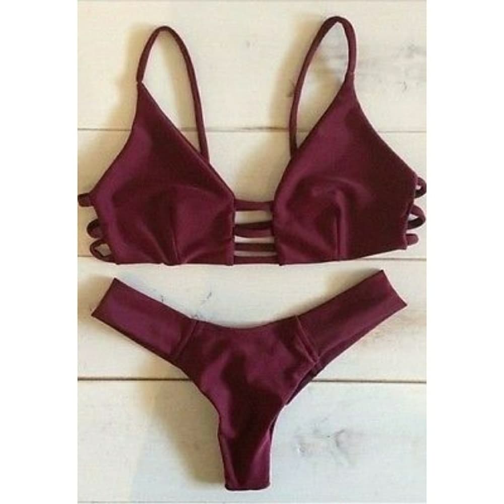 Burgundy Beauty Two Piece Bikini - Thumbnail 2