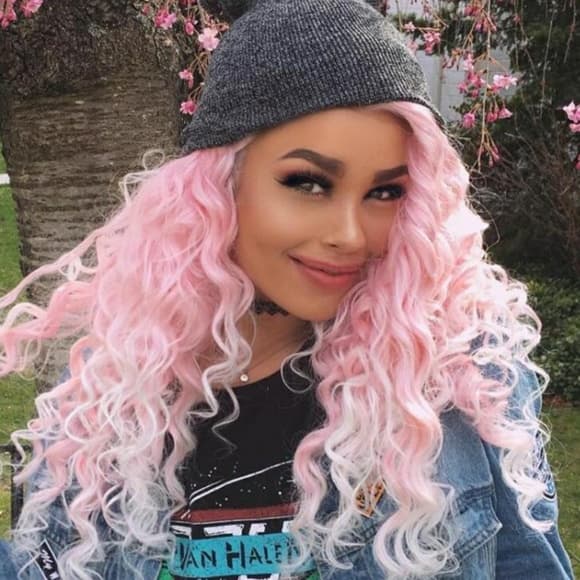 Pink Beauty Human Blend Lacefront Wig 24-28 inches - Thumbnail 5