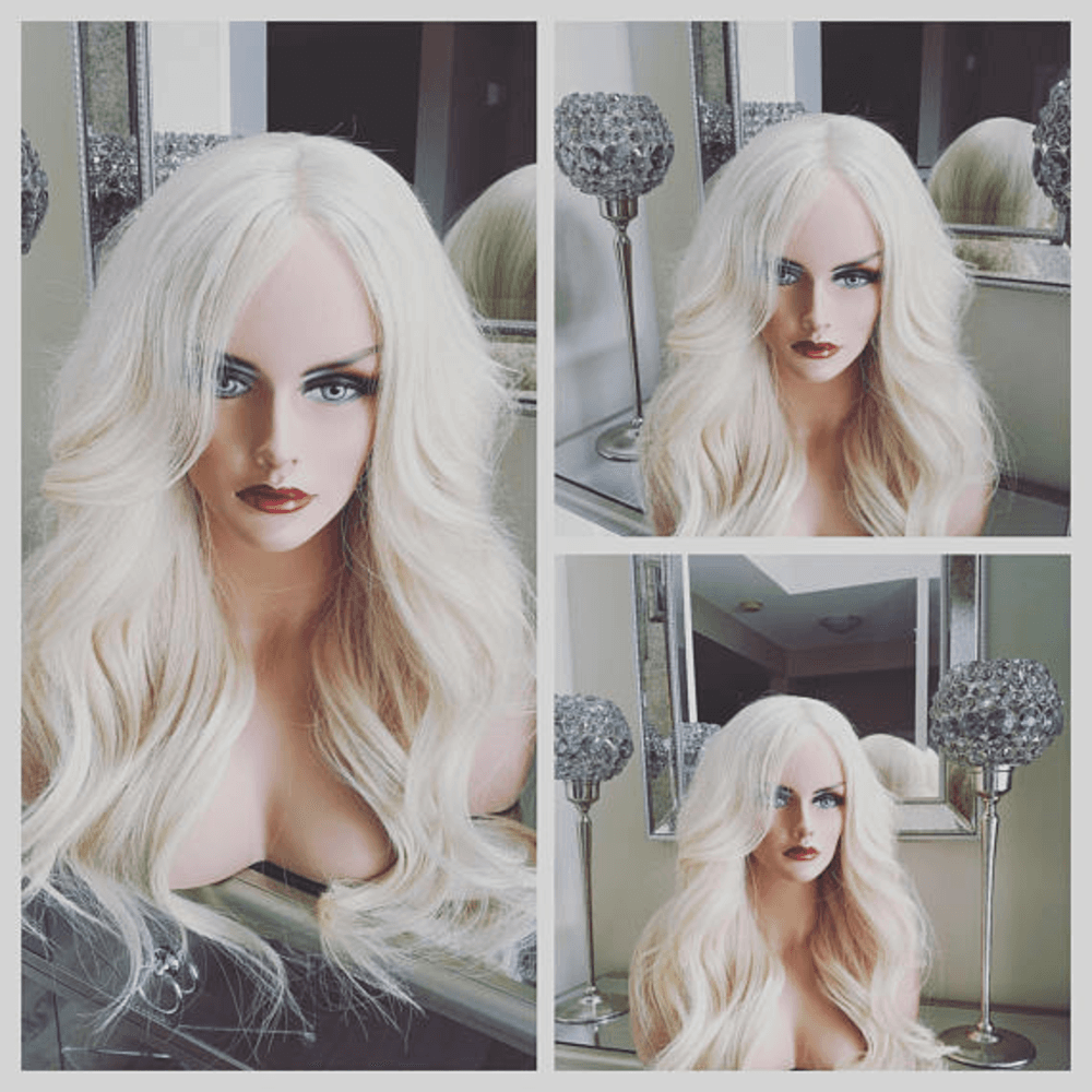 European Platinum Blonde Full Lace Wig 22-26 inch - Thumbnail 4