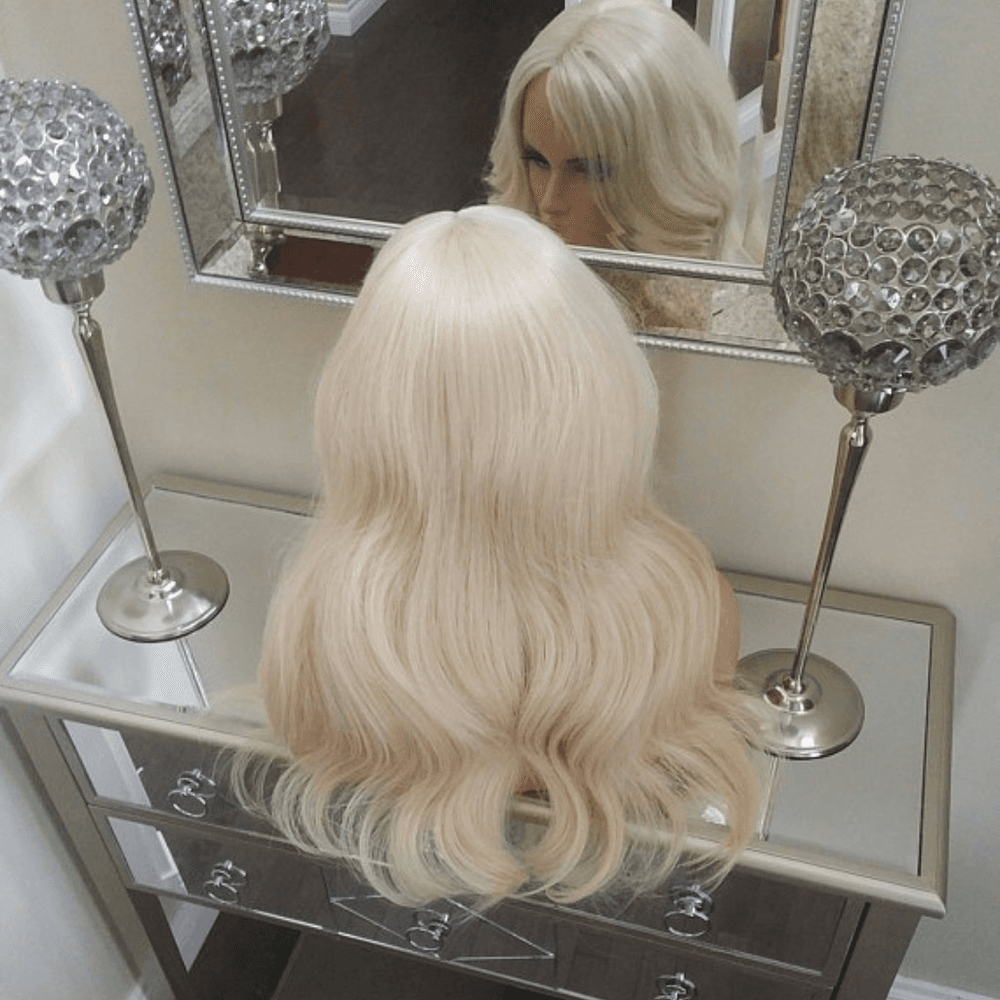 European Platinum Blonde Full Lace Wig 22-26 inch - Thumbnail 2