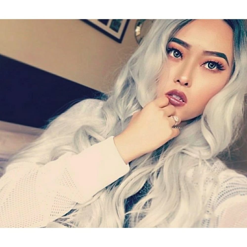 Ombre Black Roots Gray Straight Wave Wig - Thumbnail 6