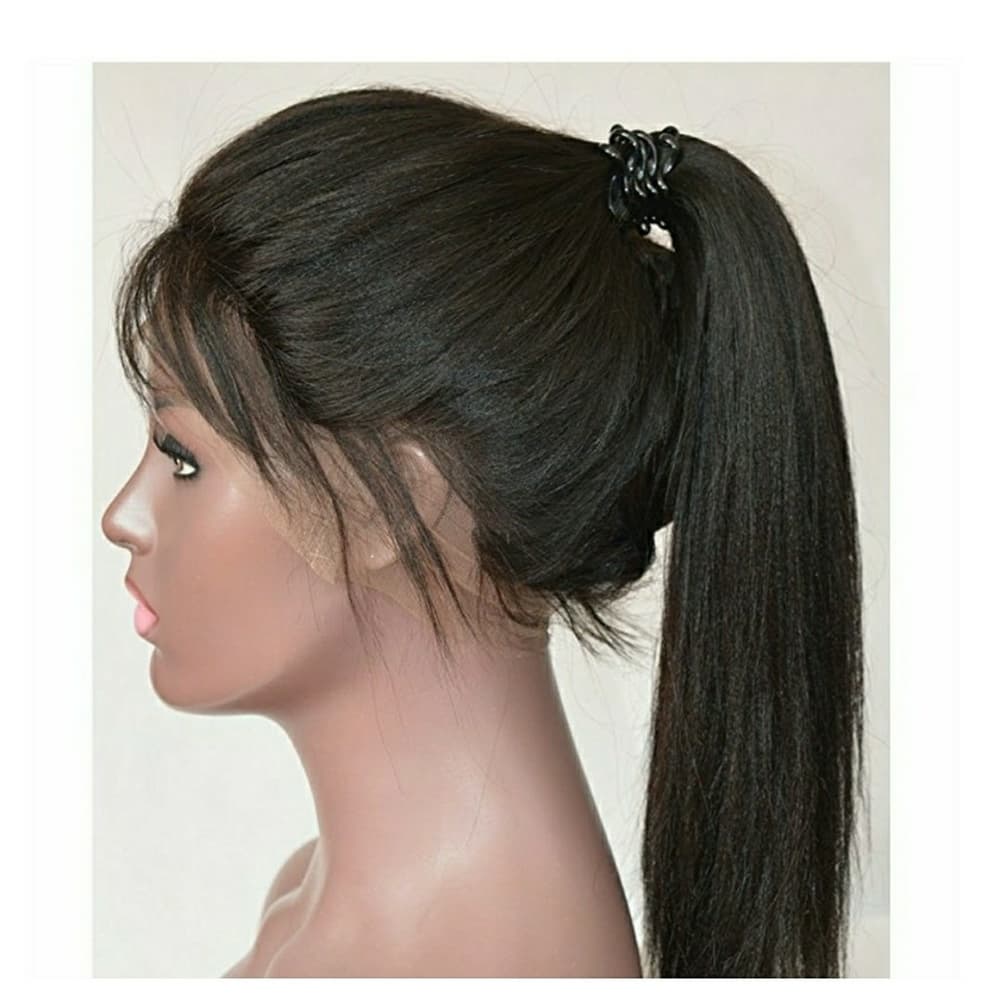 Virgin Yaki Full Lace Wig Part Anywhere 14-16 inch - Thumbnail 4