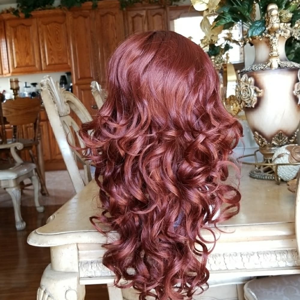 Red Layered Beauty Waves Wig-Ready to Ship Today!! - Thumbnail 5