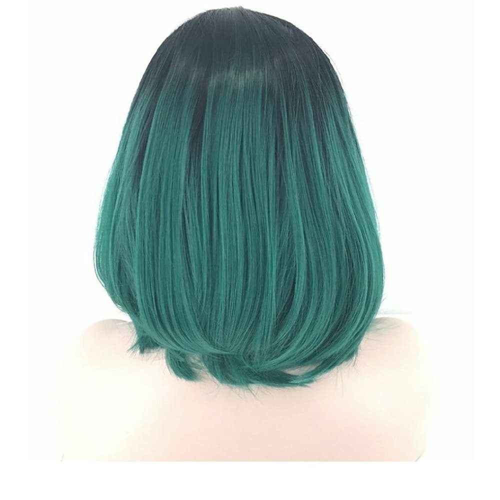 Ombre Black Green LaceFront Wig - Thumbnail 3
