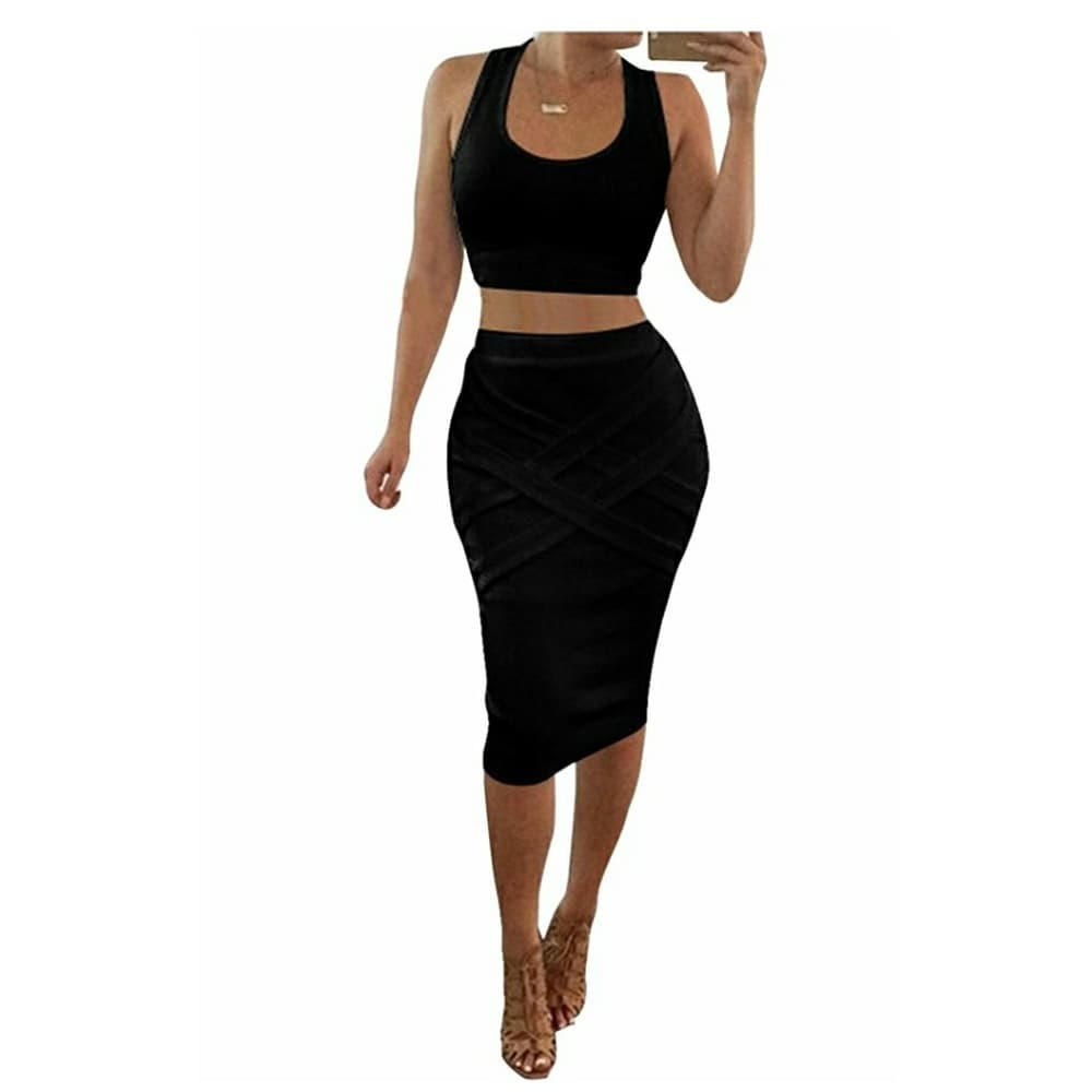 Beautiful Black Midi Dress - Thumbnail 2