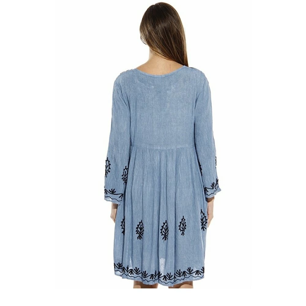 Light Denim Tunic Dress - Thumbnail 2