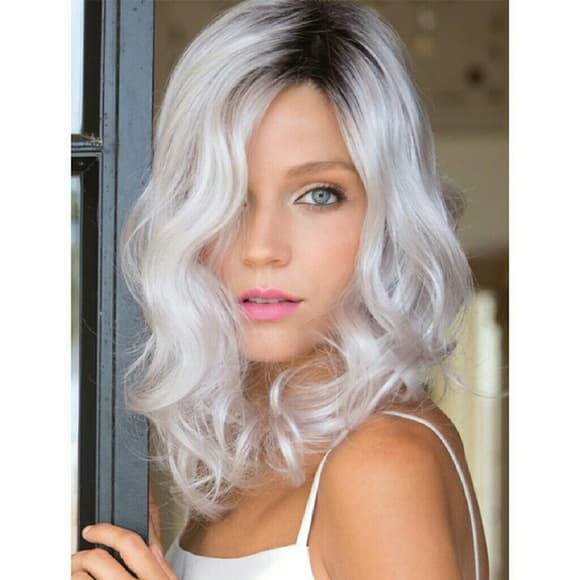 Black Ombre Gray Beauty Full Wig!! - Thumbnail 4