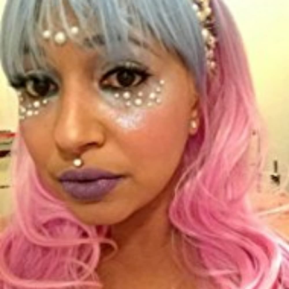 Purple pink Beauty Wig - Thumbnail 4