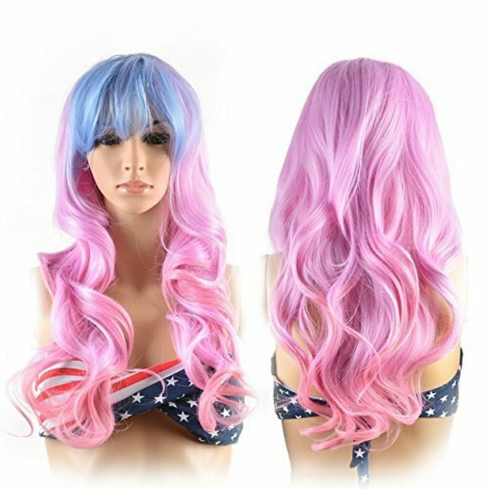 Purple pink Beauty Wig - Thumbnail 5