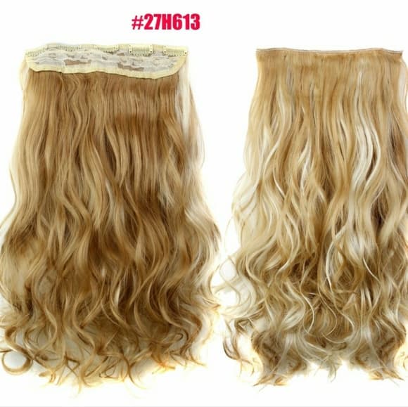 Blonde Strawberry Mixed One Piece Clip in Extensio - Thumbnail 4