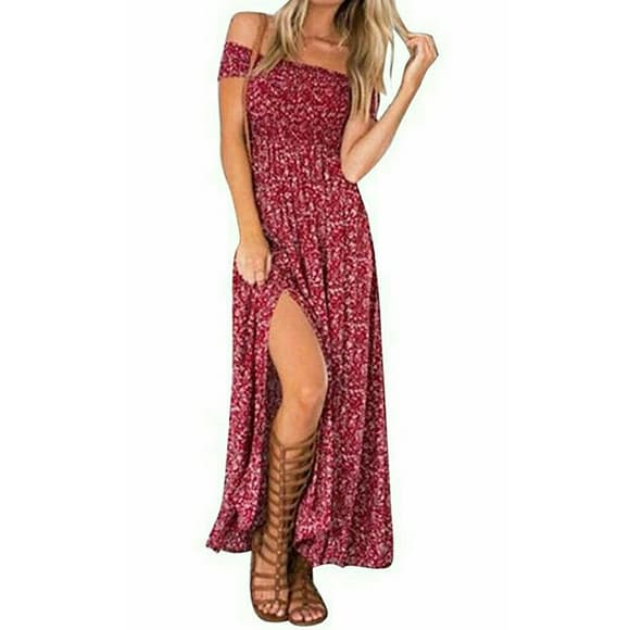 Beautiful Boho Off Shoulder Long Maxi Dress!! - Thumbnail 5