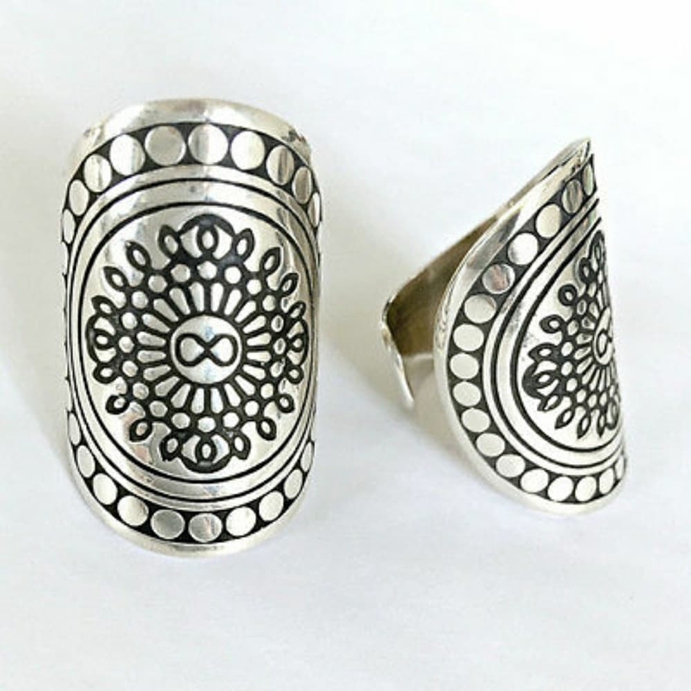 Exotic Boho Beauty Gypsy Carved 4pc Rings!! - Thumbnail 4