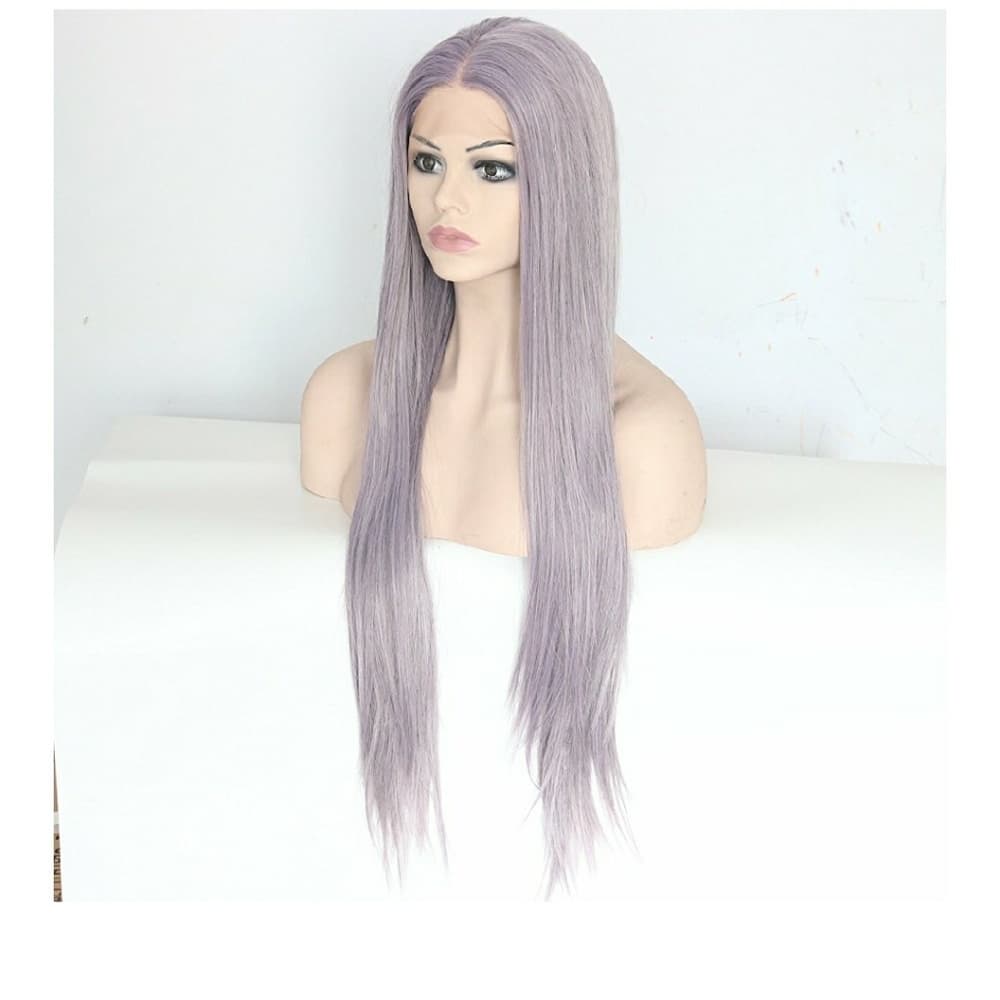 Pastel Purple Gray Long Wig 28-32 inches!! - Thumbnail 3