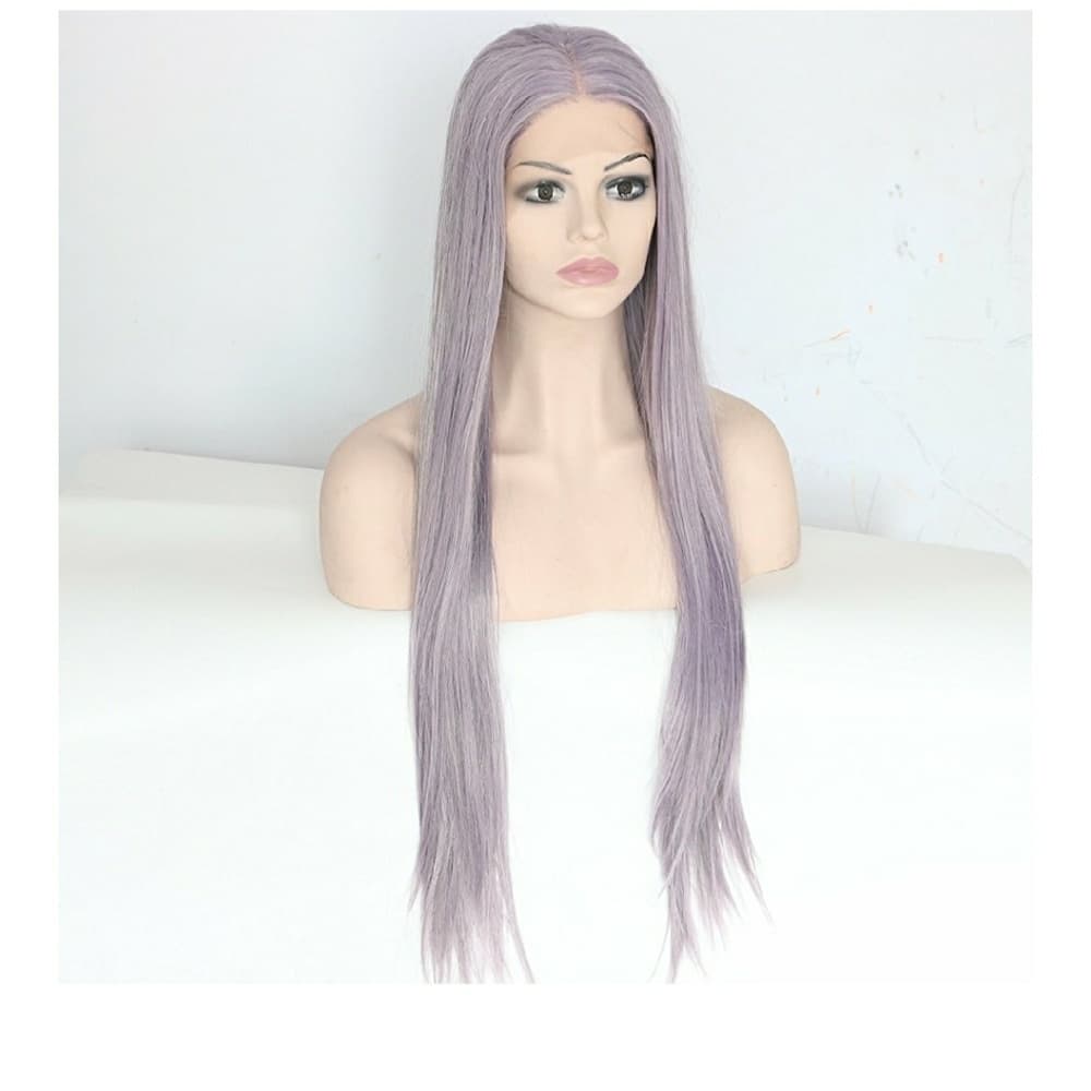 Pastel Purple Gray Long Wig 28-32 inches!! - Thumbnail 2