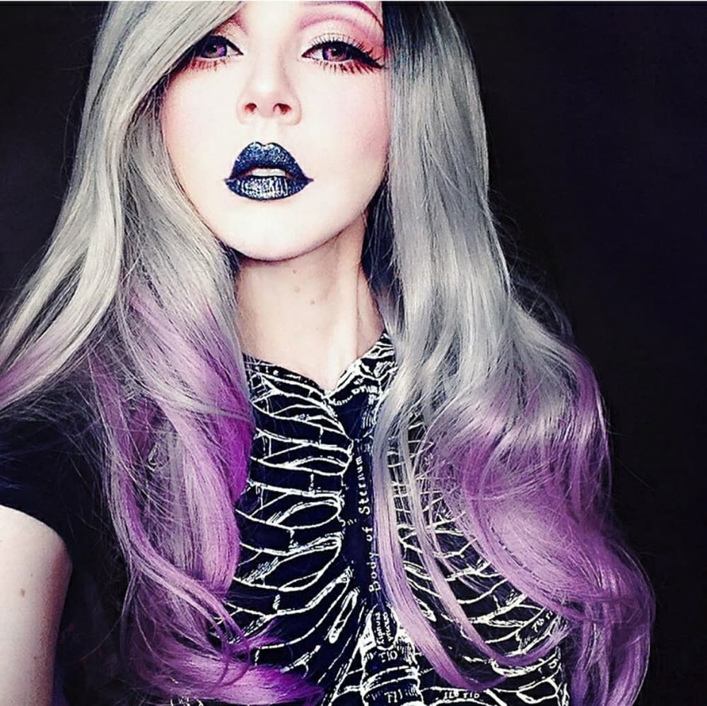 Gray Purple Ombre LaceFront Wig 24-28 inches!! - Thumbnail 2
