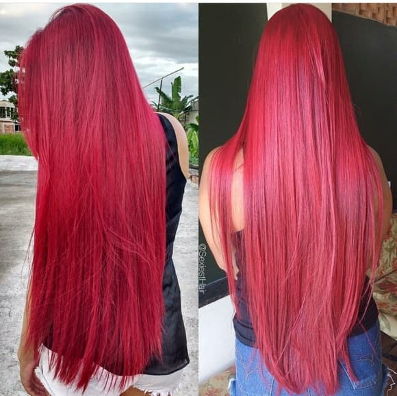 Red Human Hair Blend Lace FrontWig 24-28 inches!! - Thumbnail 5