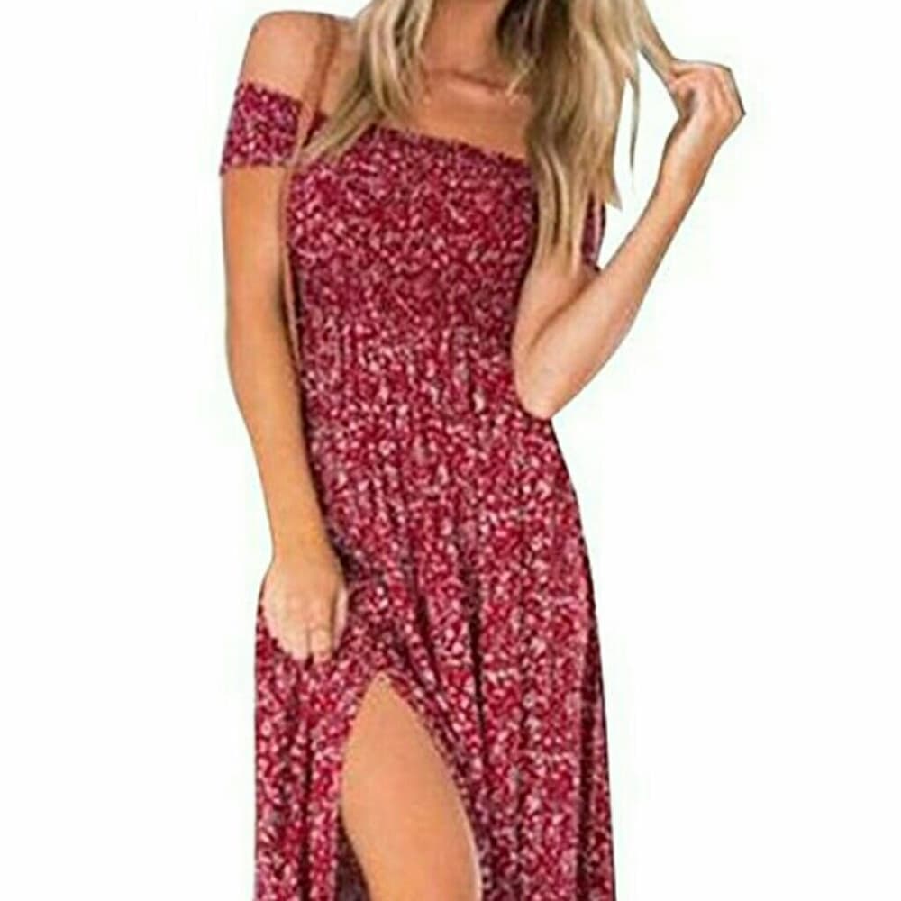 Beautiful Boho Off Shoulder Long Maxi Dress!! - Thumbnail 3