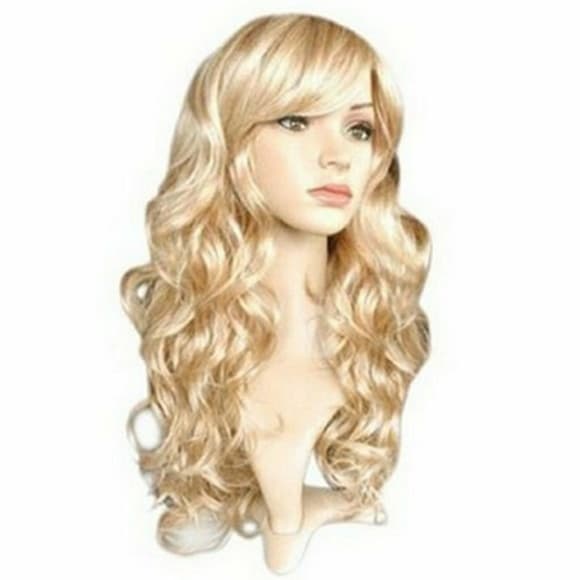 Blonde Wavy Blonde Wig - Thumbnail 3