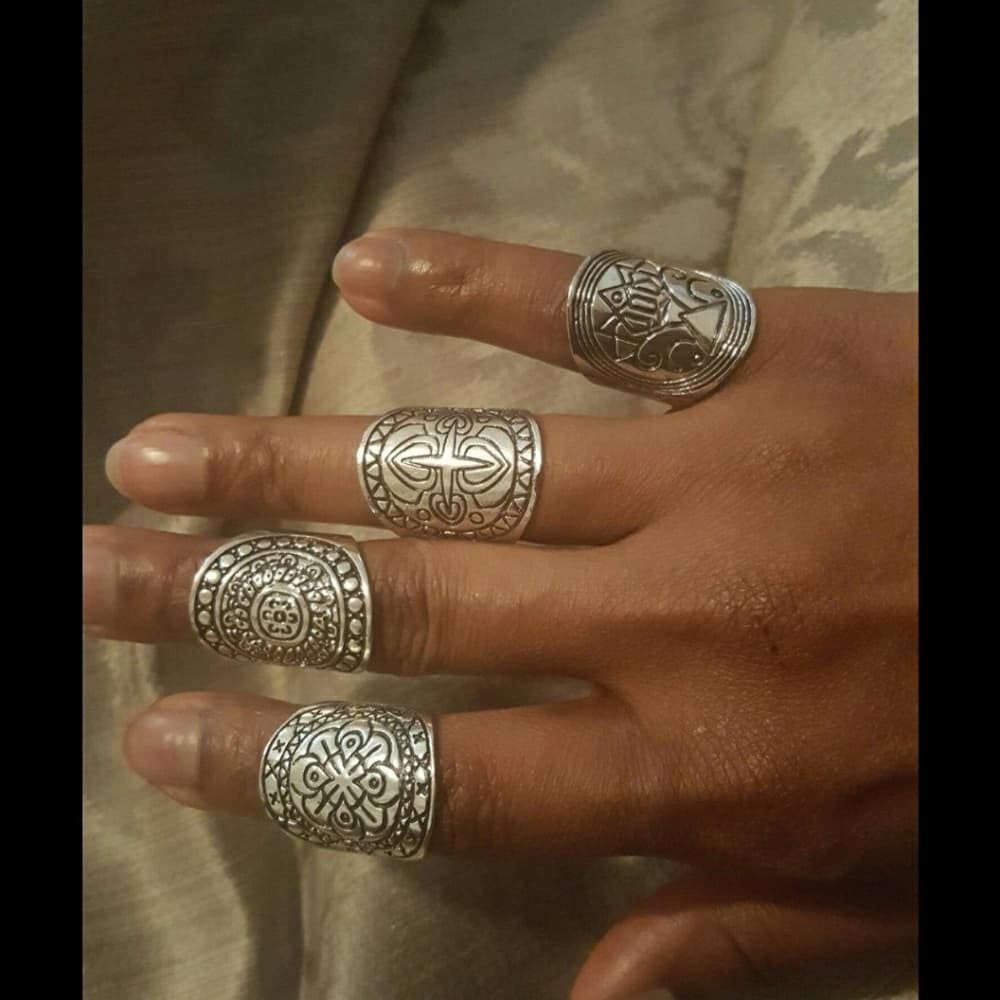 Exotic Boho Beauty Gypsy Carved 4pc Rings!! - Thumbnail 7