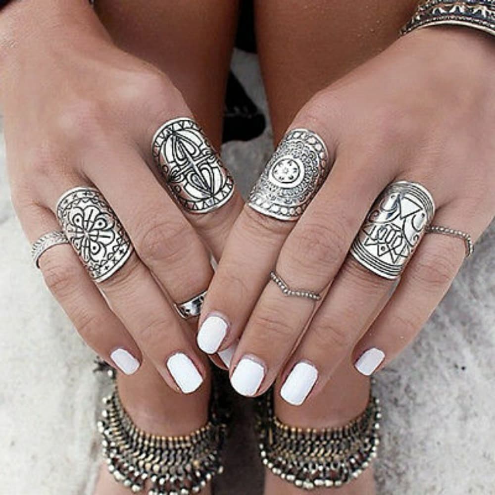Exotic Boho Beauty Gypsy Carved 4pc Rings!! - Thumbnail 3