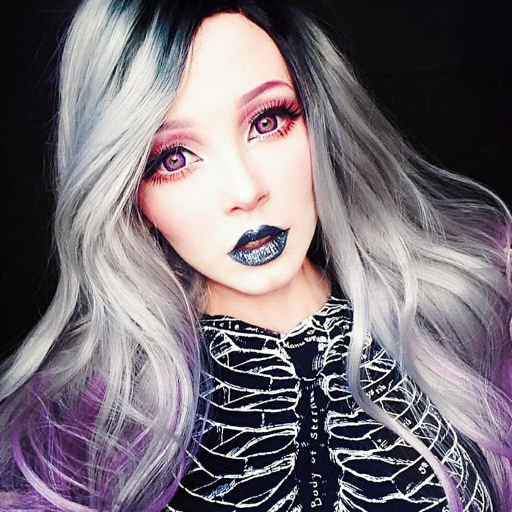 Gray Purple Ombre LaceFront Wig 24-28 inches!! - Thumbnail 3