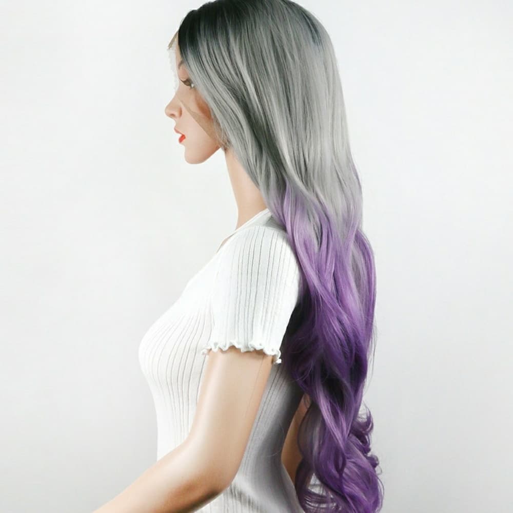 Gray Purple Ombre LaceFront Wig 24-28 inches!! - Thumbnail 5