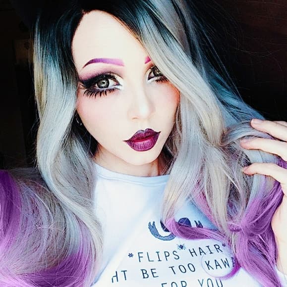 Gray Purple Ombre LaceFront Wig 24-28 inches!! - Thumbnail 8