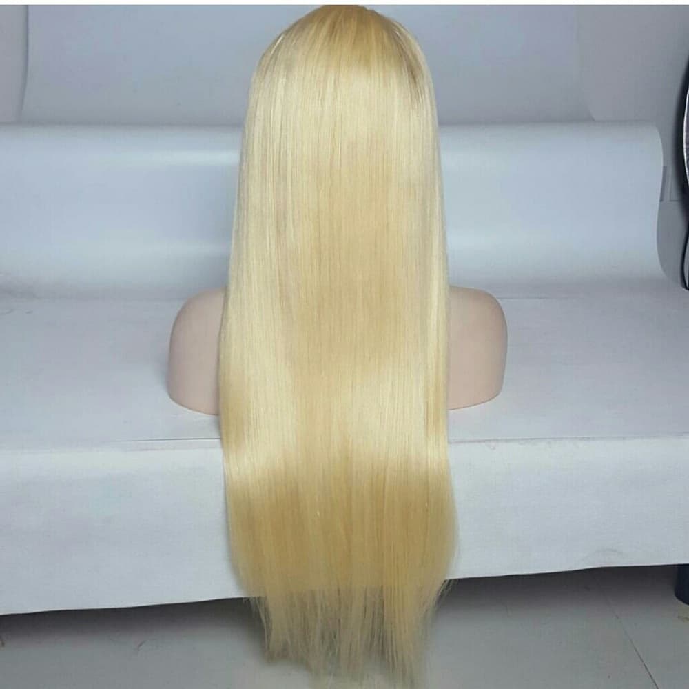Blonde Human Hair Full Lace Wig - Thumbnail 2