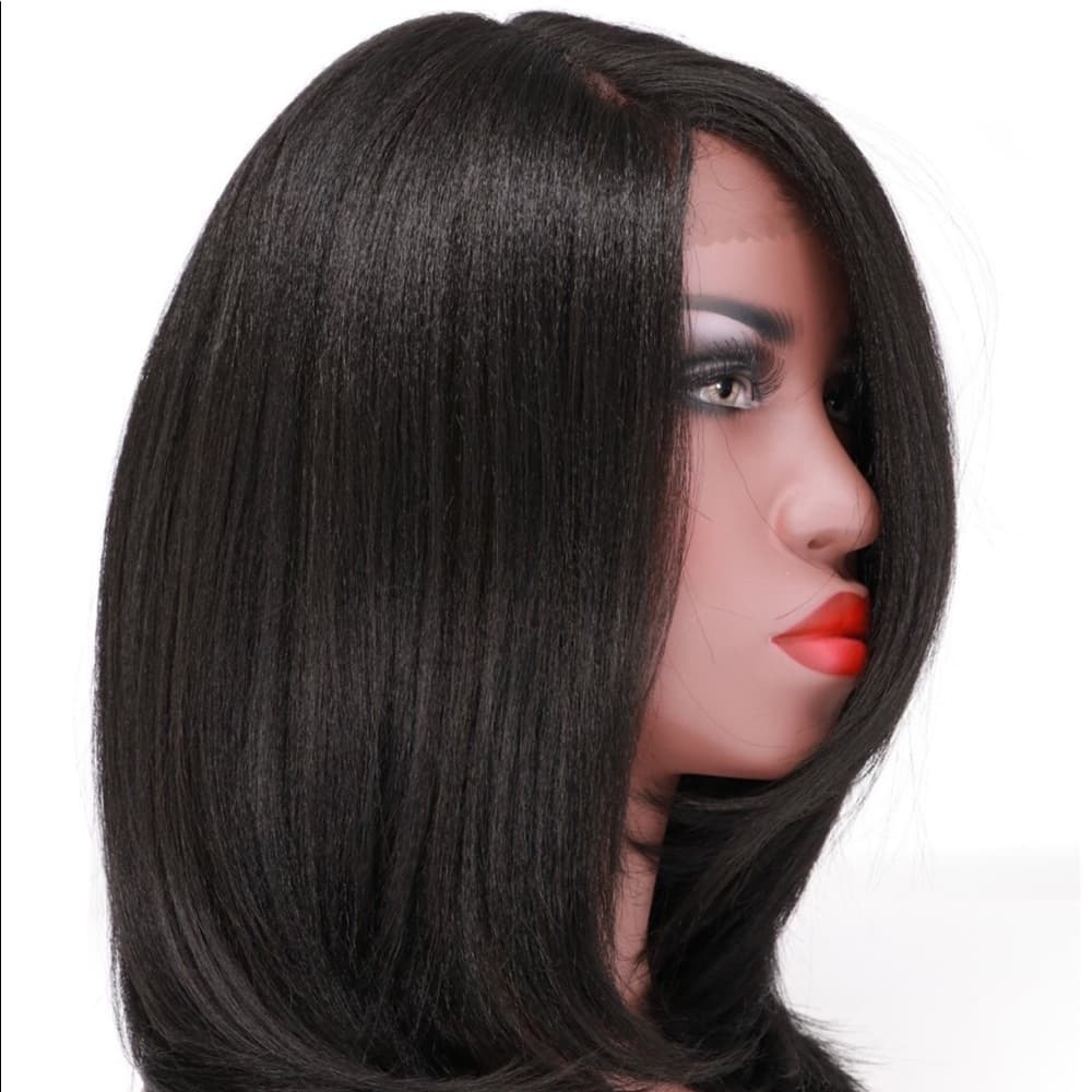 Beautiful Yaki Layered Bob Lacefront Wig - Thumbnail 2