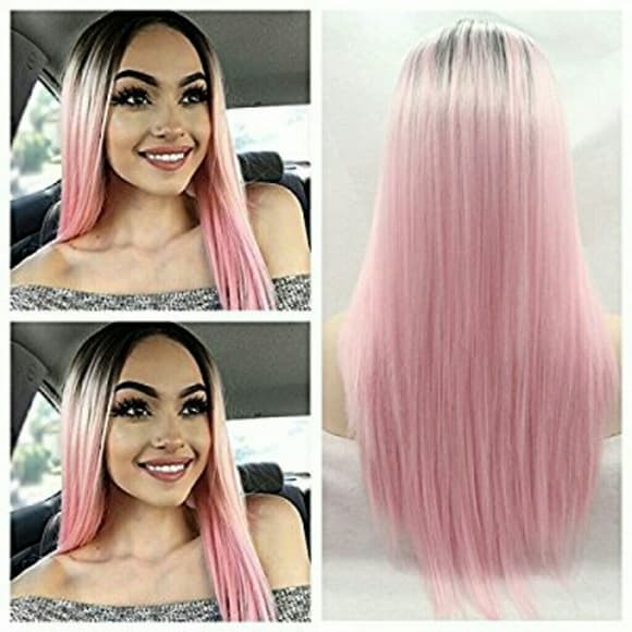 Ombre Pink Beauty Lacefront Wig - Thumbnail 4