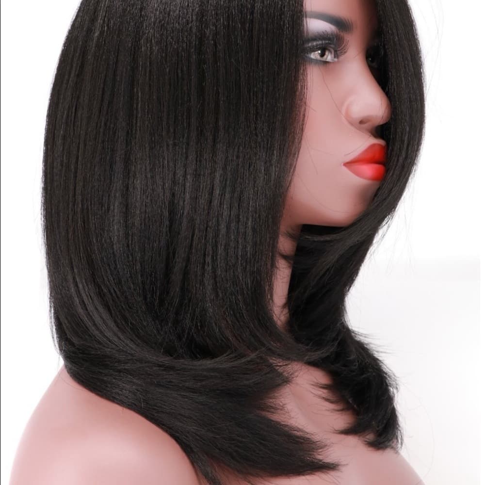 Beautiful Yaki Layered Bob Lacefront Wig - Thumbnail 3