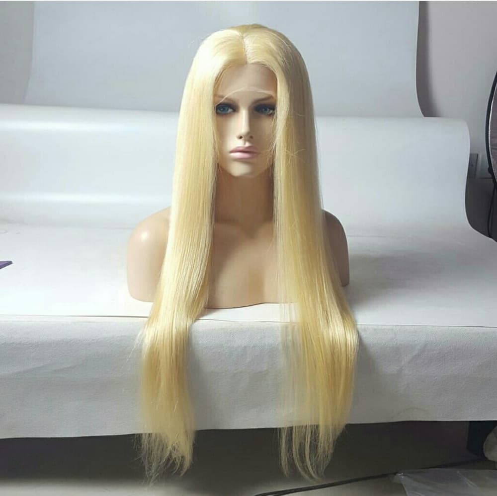 Blonde Human Hair Full Lace Wig - Thumbnail 3