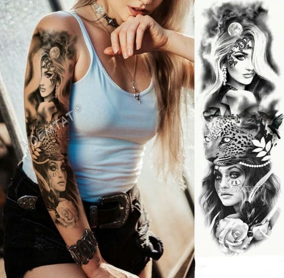 Sexy Women Body Art Temporary Tattoo Waterproof - Thumbnail 4