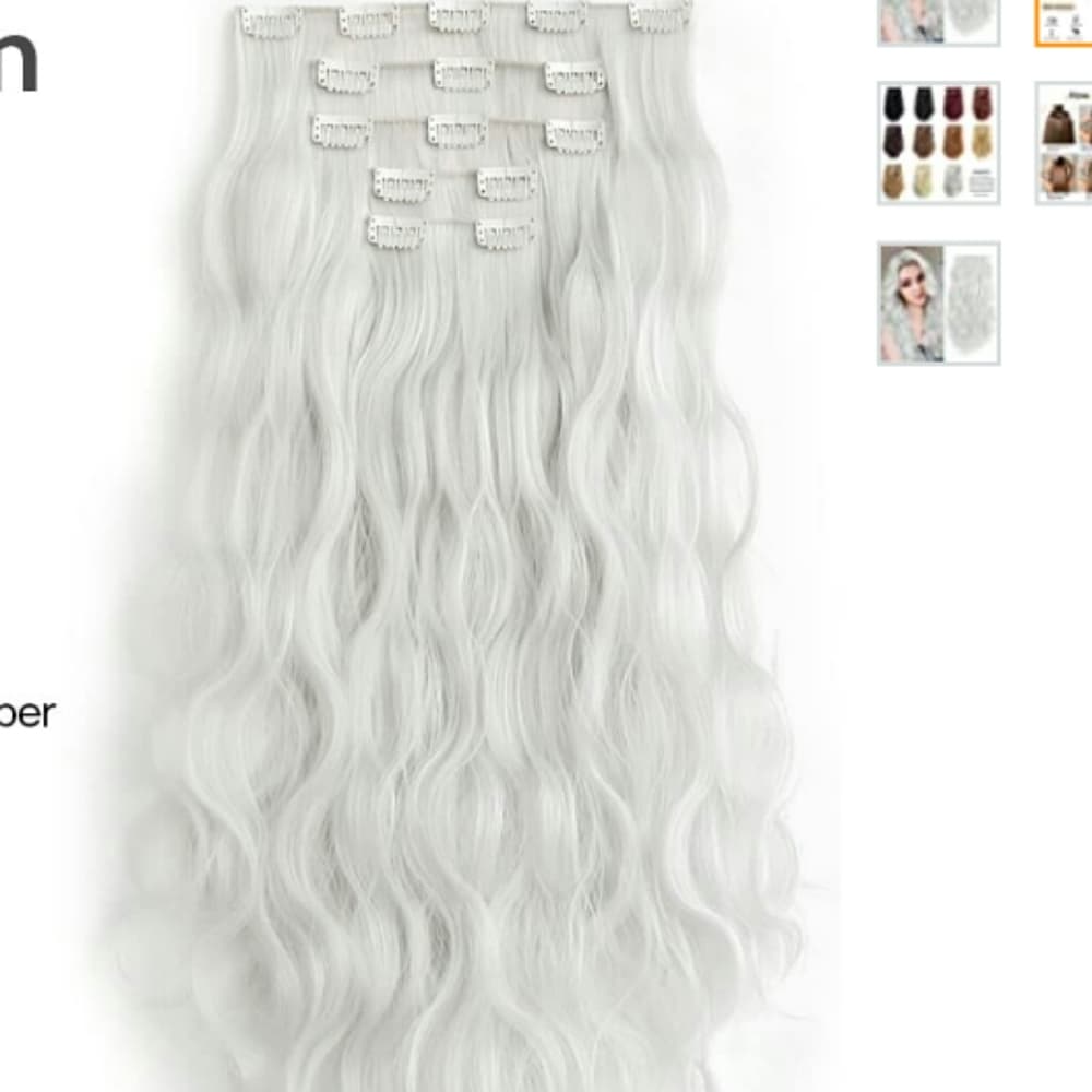 White Beauty Full Head Clip in Extension