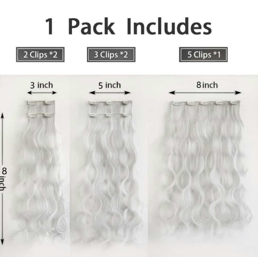 White Beauty Full Head Clip in Extension - Thumbnail 3