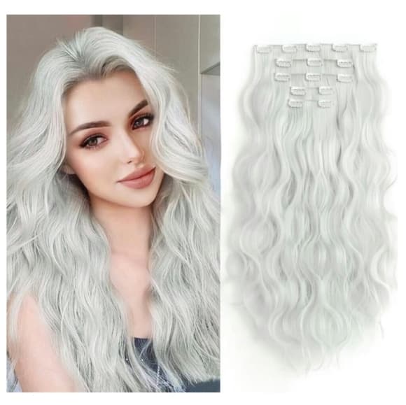 White Beauty Full Head Clip in Extension - Thumbnail 7